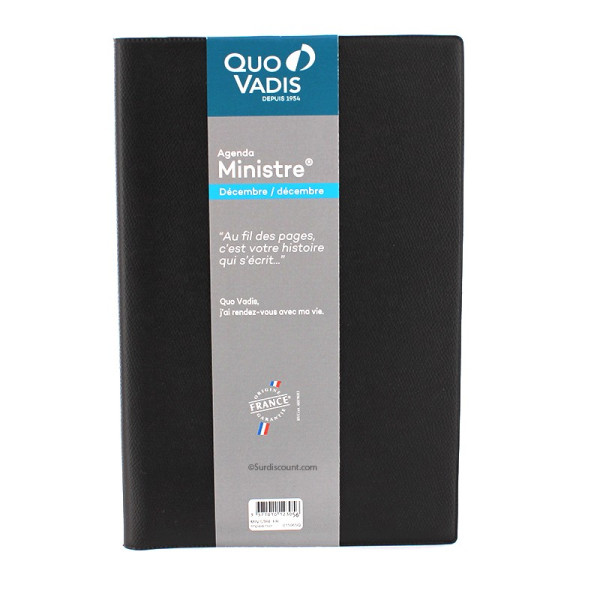 photo-Agenda Semainier 2023 Impala Ministre - 16 X 24 Cm - Noir - Quo Vadis