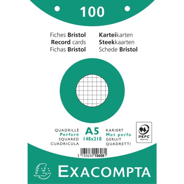 fiche bristol A5 perforée