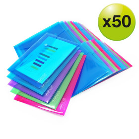 Lot De 50 Pochettes A5 Couleurs Rapesco 1499 pas cher