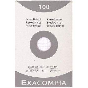 100 Fiches Bristol Petits Carreaux Non Perforées 10X15Cm 10202E pas cher