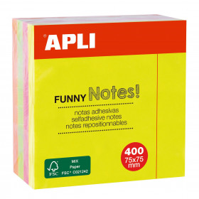 photo-Notes adhésives aux couleurs fluorescentes - 75x75mm