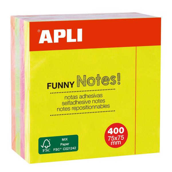 photo-Notes adhésives aux couleurs fluorescentes - 75x75mm