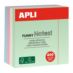 photo-Bloc de 400 feuilles de notes adhésives pastels - 75x75mm