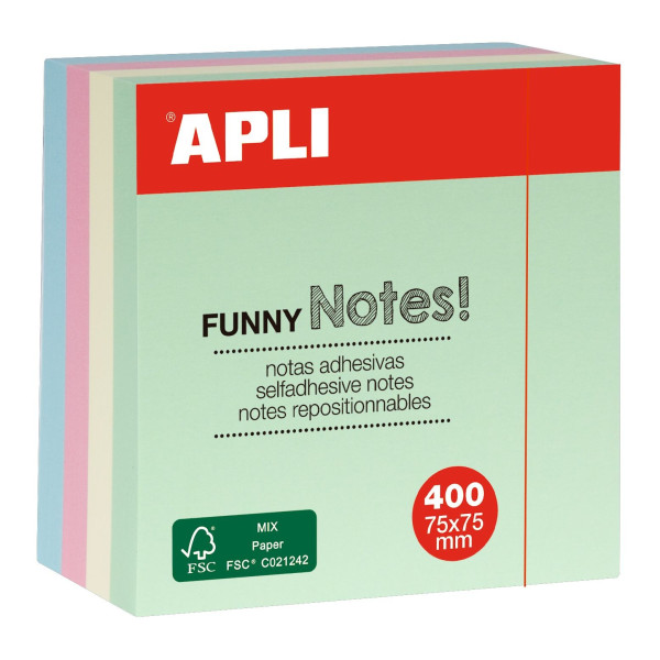 photo-Bloc de 400 feuilles de notes adhésives pastels - 75x75mm