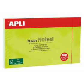 photo-Notes adhésives de couleur vert fluo - 125x75mm - Adhésif à base d’eau 100% écologique