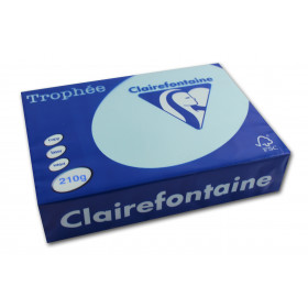 250 feuilles A4 - 210g - Couleur pastels - Bleu Alizée - Trophée Clairefontaire
