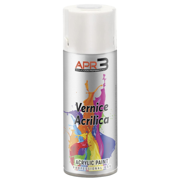 photo-Bombe de peinture - Acrylique - Blanc - RAL 9010 - Mat - Tous supports - APR3 - 400ml