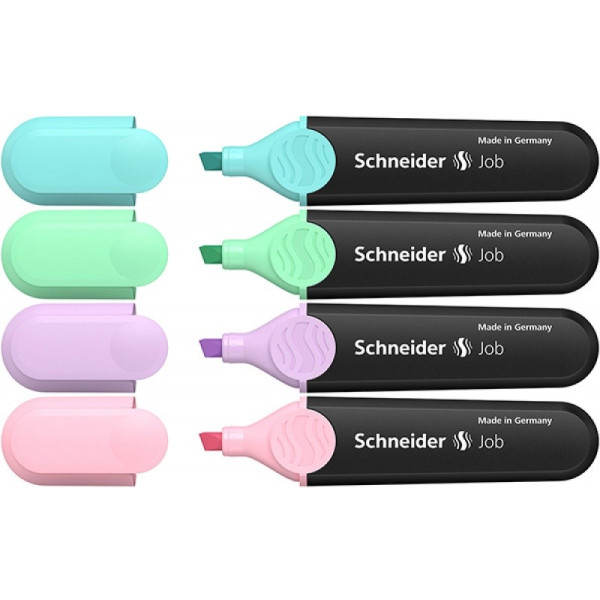 Lot De 4 Surligneurs - Job - Pastel - Schneider pas cher
