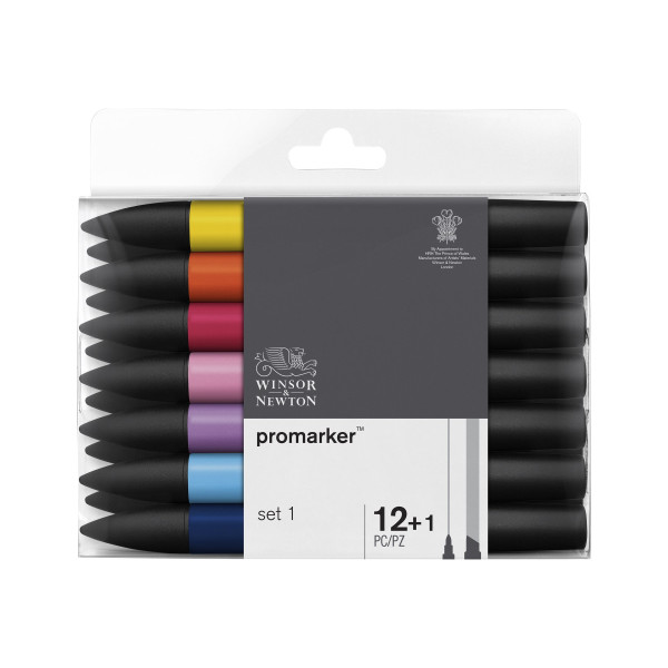 Lot de 12 feutres Promarkeur + 1 mélangeur - Winsor et Newton pas cher
