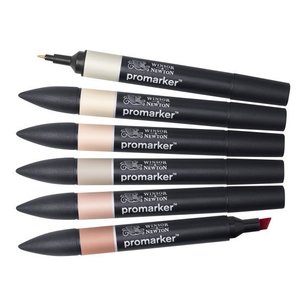 Lot de 6 feutres Promaker tons chair - Winsor et Newton | Surdiscount
