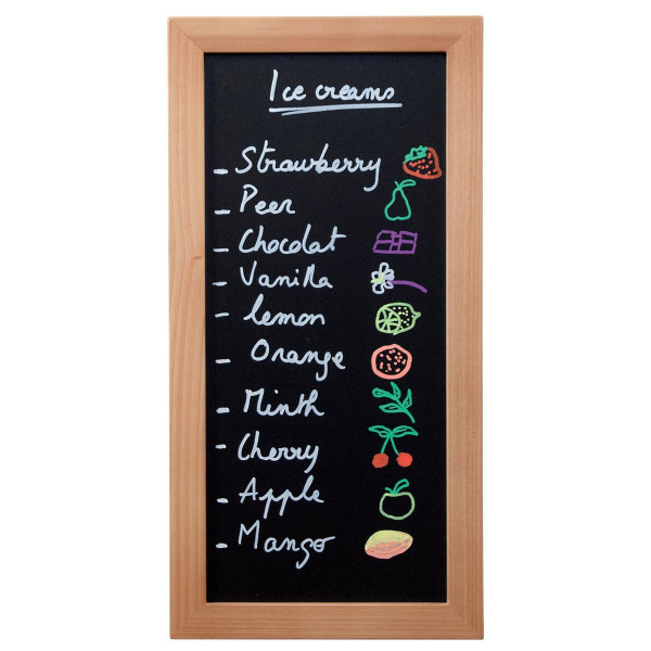 Tableau Ardoise Noire Gamme Woody 20X40 Cm + 1 Feutre-Craie Offert - Securit | à seulement 10,99 €