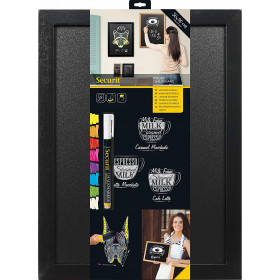 Tableau Ardoise Noire Woody 30X40 Cm + 1 Feutre-Craie Waterproof Offert - Securit | Surdiscount