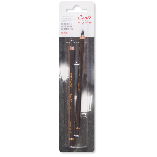 2 CRAYONS DESSIN GRAPHITES HB/2B - CONTE A PARIS