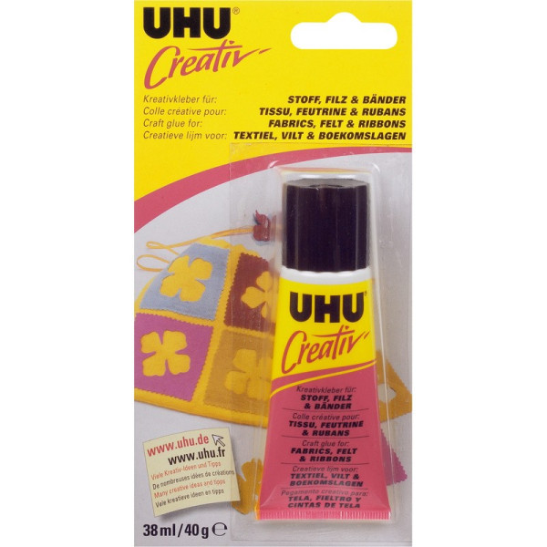 COLLE ADHÉSIF CRÉATIVE POUR TISSU/RUBAN 38ML - UHU