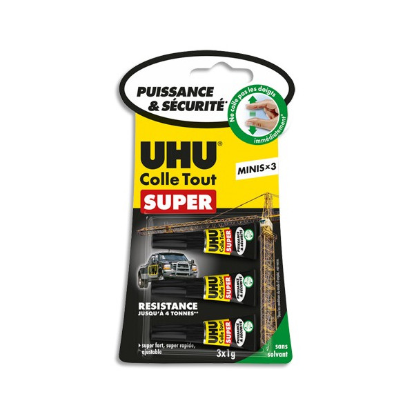 COLLES SUPER FORTE, SUPER RAPIDE ET AJUSTABLE STRONG SAFE MINI 3X1G - UHU