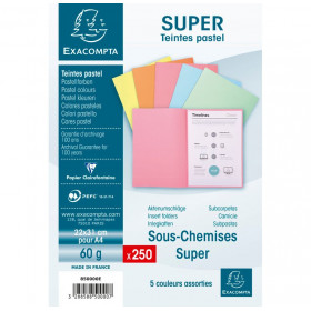 sous chemises exacompta teintes pastel 60g