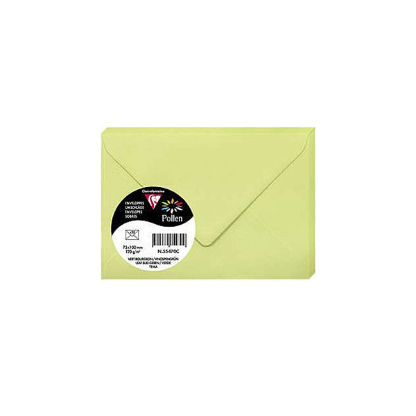 Enveloppes - 75x100mm - Pollen - Vert Bourgeon - 20 unités - Clairefontaine