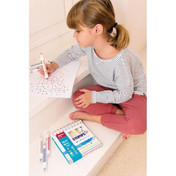 10 Feutres Lavables Stamps Pour Le Dessin - Apli Kids | Surdiscount
