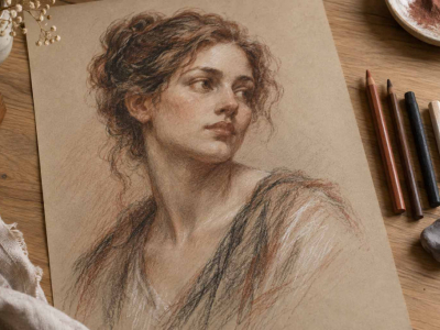 Sanguine, sépia et pierre noire : comment pratiquer la technique des trois crayo